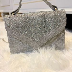 Silver sparkle purse